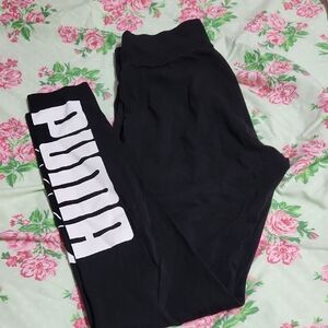 PUMA Black and White Logo Leggings